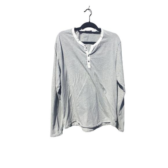 Scotch & Soda long sleeve shirt womens XL gray button henley minimalist cotton - Picture 1 of 10